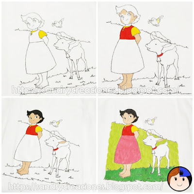 Customizar camiseta pintura textil paso 4
