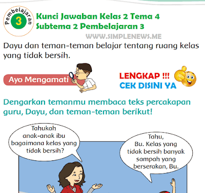 Lengkap Kunci Jawaban Kelas 2 Tema 4 Subtema 2 Pembelajaran 3 Kunci Jawaban Tematik Lengkap Terbaru Simplenews