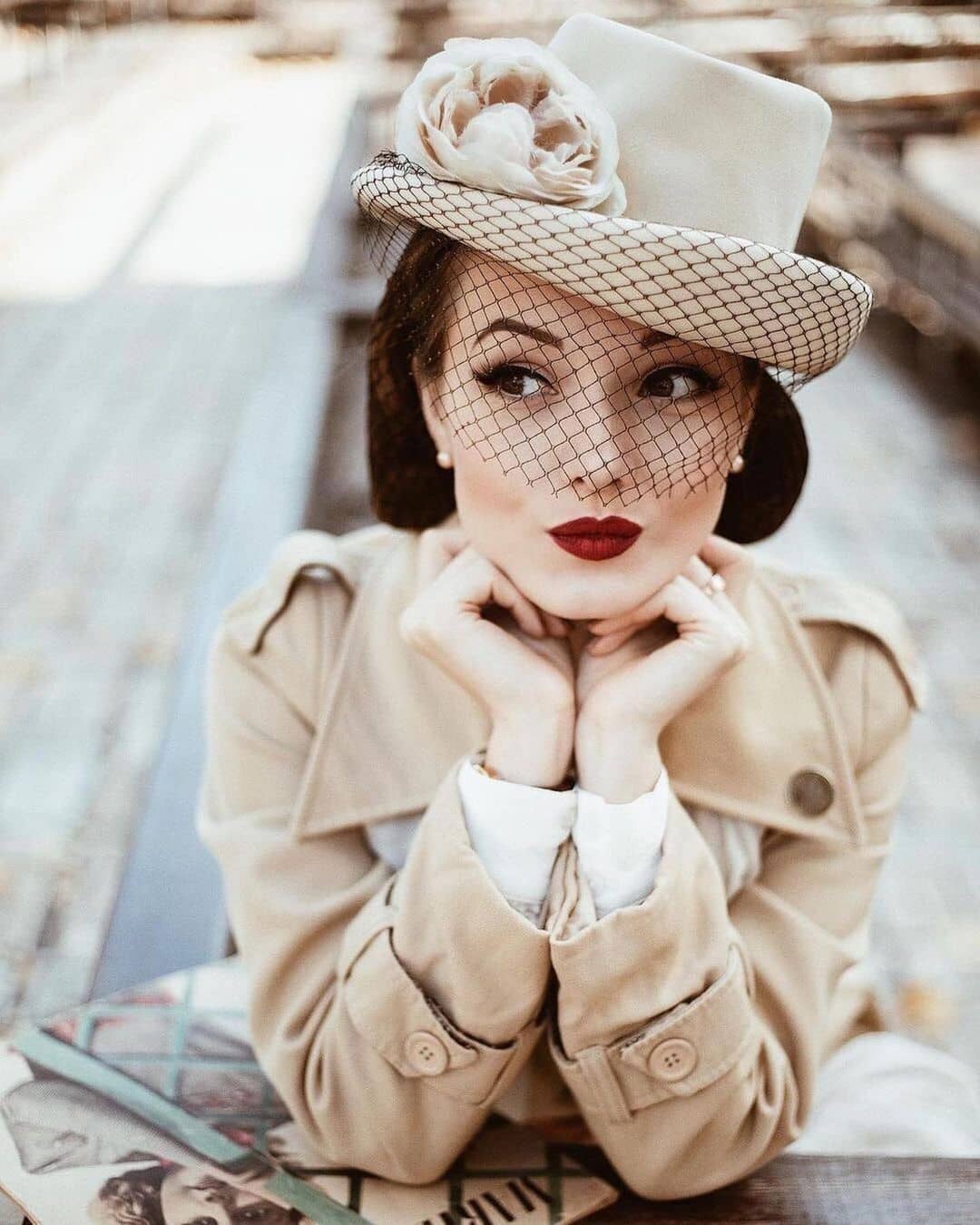 Vintage style guide on how to wear hats like Anastasiia Melody Jacob