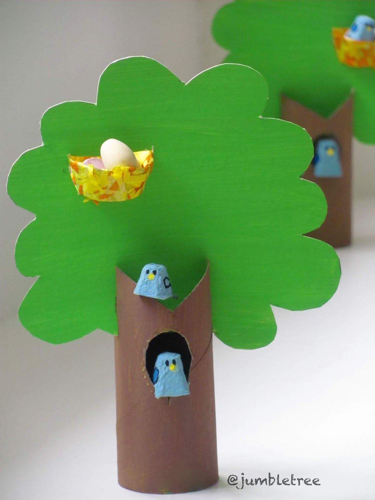 Jumble Tree Egg carton bluebirds in a tree Easter crafts