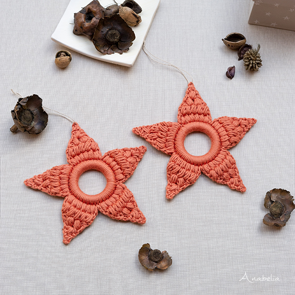 Crochet Star Ornament for Christmas by Anabelia Craft Design