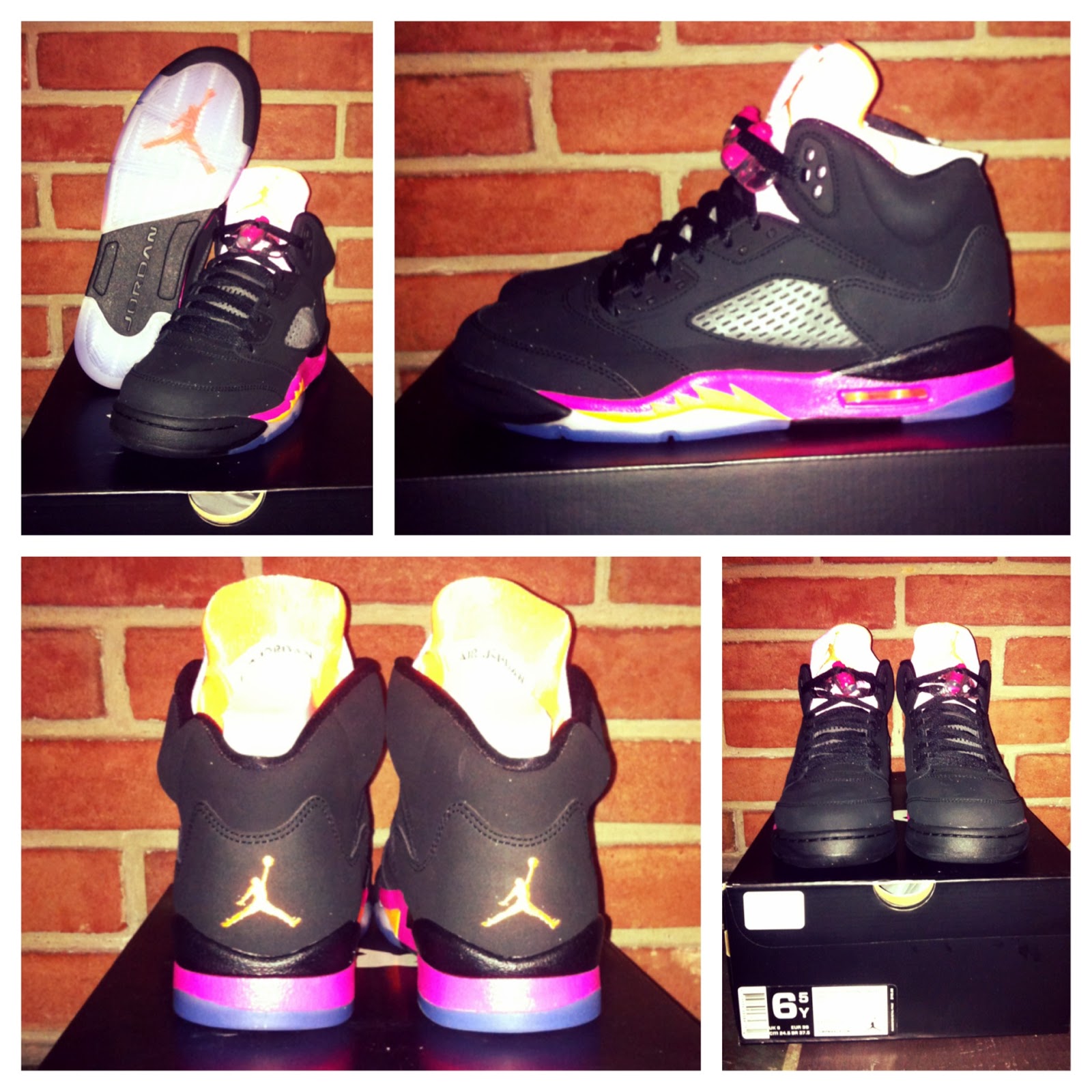 jordan retro 5 white red pink