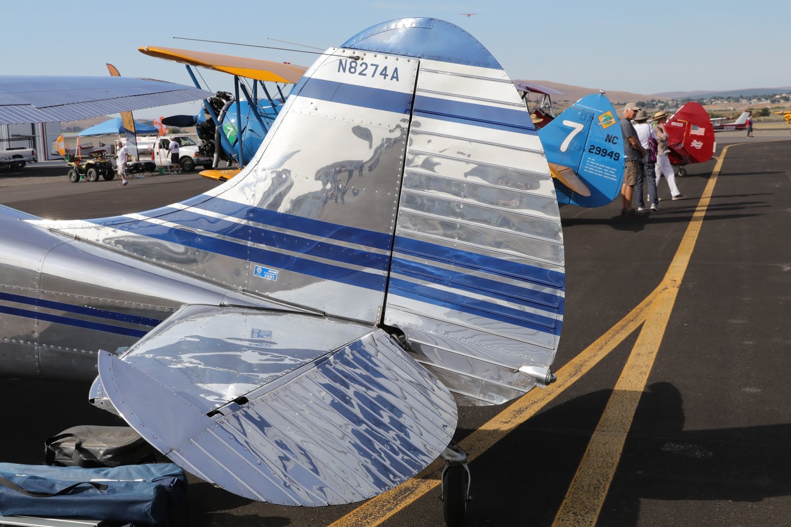 OldMotoDude Aluminum Plane on display at the 2019 Wings and Wheels