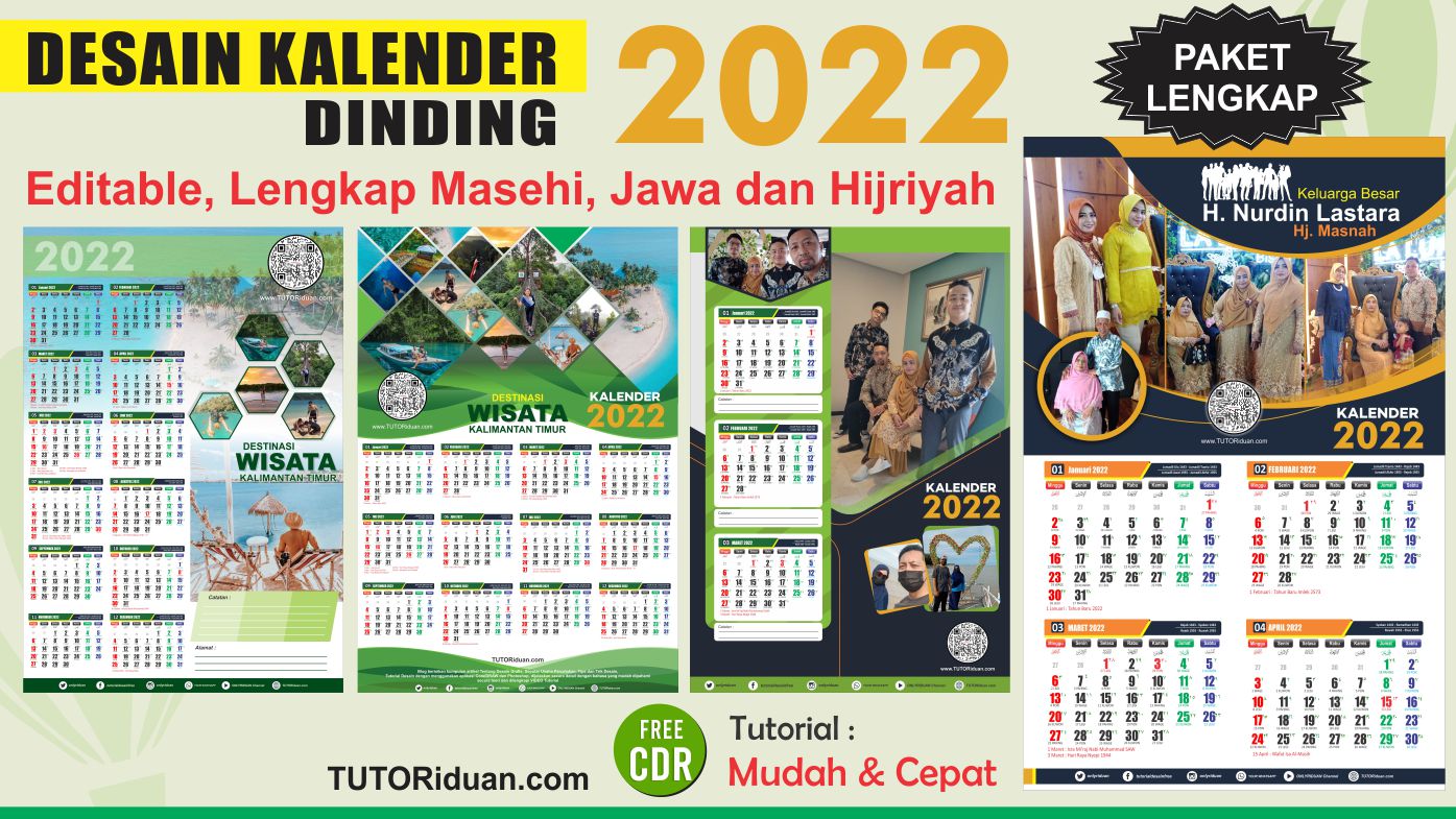 Free Download 4 Desain Kalender Dinding 2022 Lengkap Free Cdr And Psd