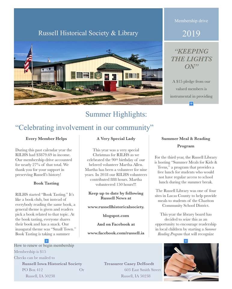 Russell (Iowa) Historical Society Museum Membership