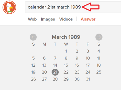 検索固有のカレンダー-duckduckgo