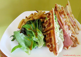 Club Sandwich Waffle, Bites Cafe Lake Fields, Bites Cafe, Sungai Besi, coffee place, malaysia cafe, Coffee, Waffle, Breakfast Pizza, Frittata, Affogato, The last polka, ice cream with coffee, chilled out place, chilled out cafe, egg dish