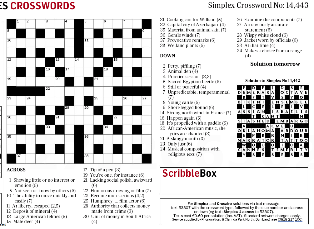 Irish Times Simplex Crossword Answers Today Free Pdf Irish Times Simplex Crossword Answers Today Free Pdf