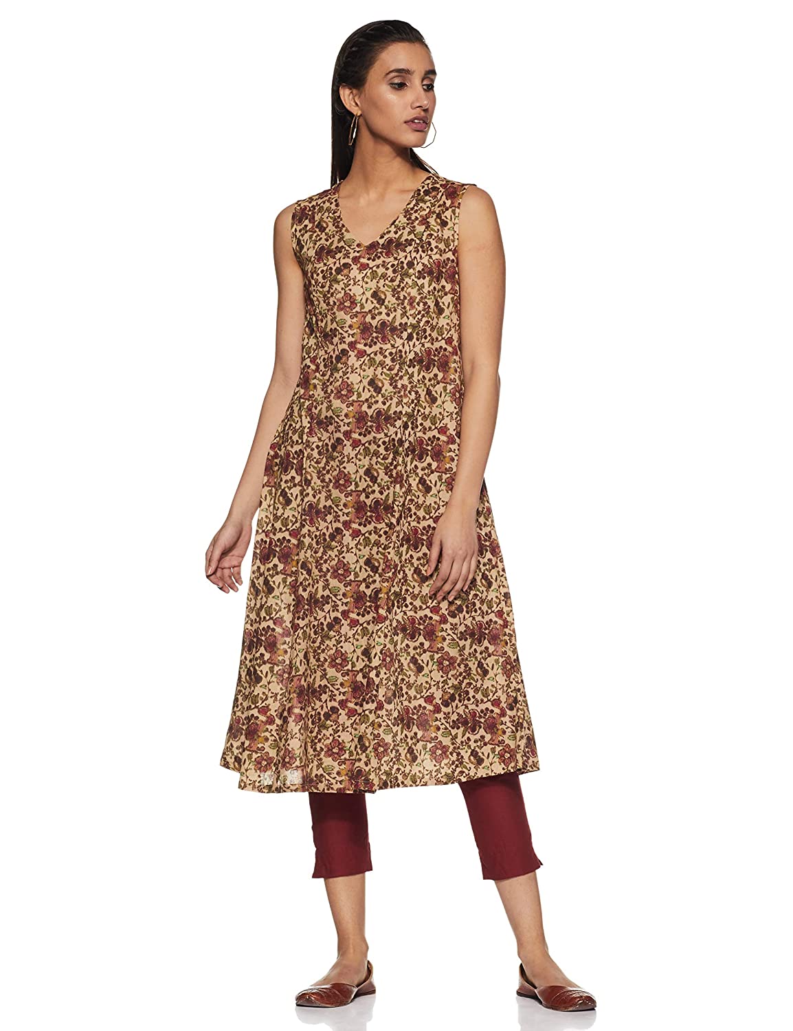 BIBA Women's Synthetic a line Salwar Suit Set KUNDAN STORE