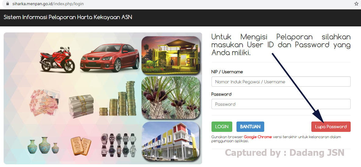 Panduan Pengisian Siharka Lhkasn Dan Solusi Lupa Password Login Di Https Siharka Menpan Go Id Dadang Jsn