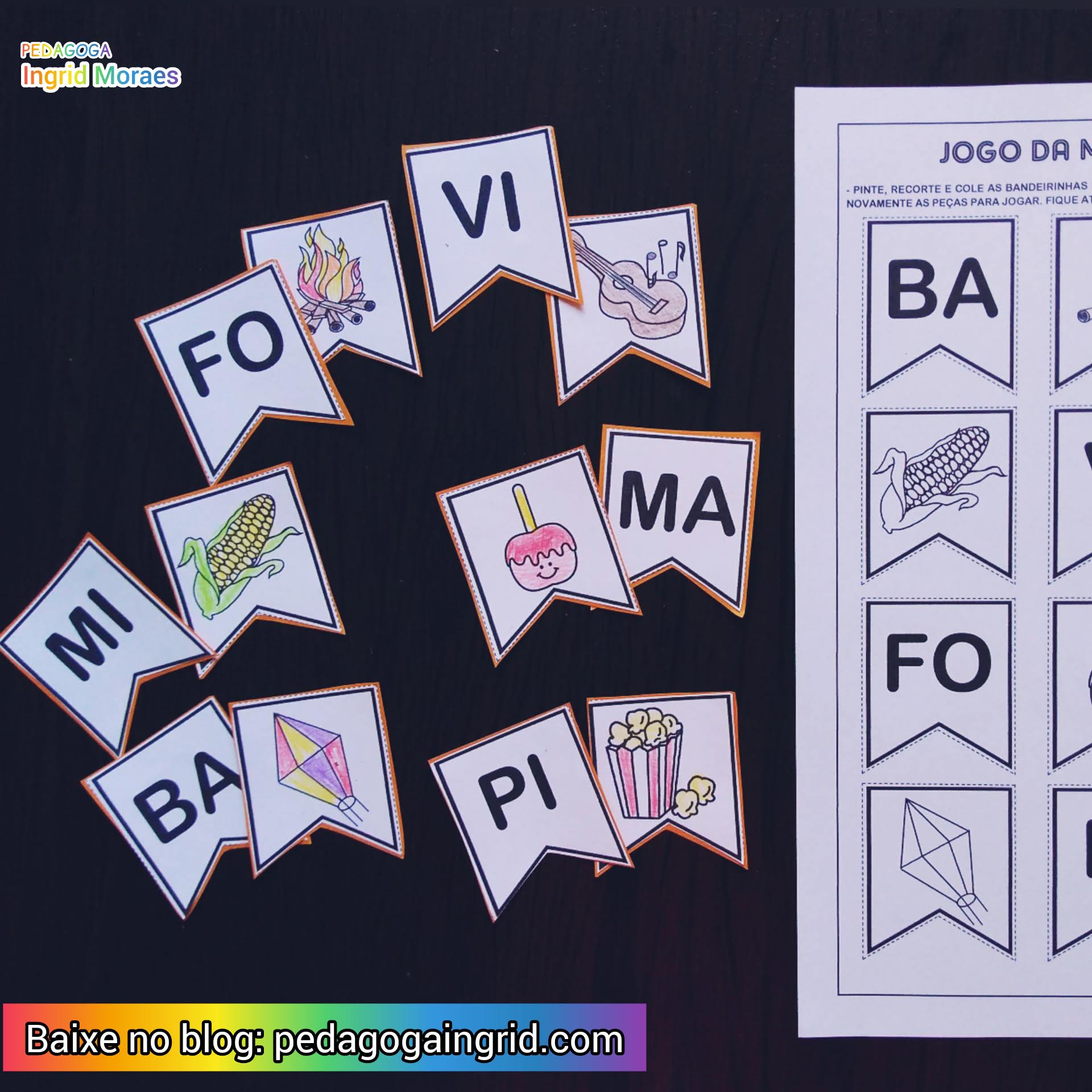 Jogo da memória para alfabetizar - Pedagogia