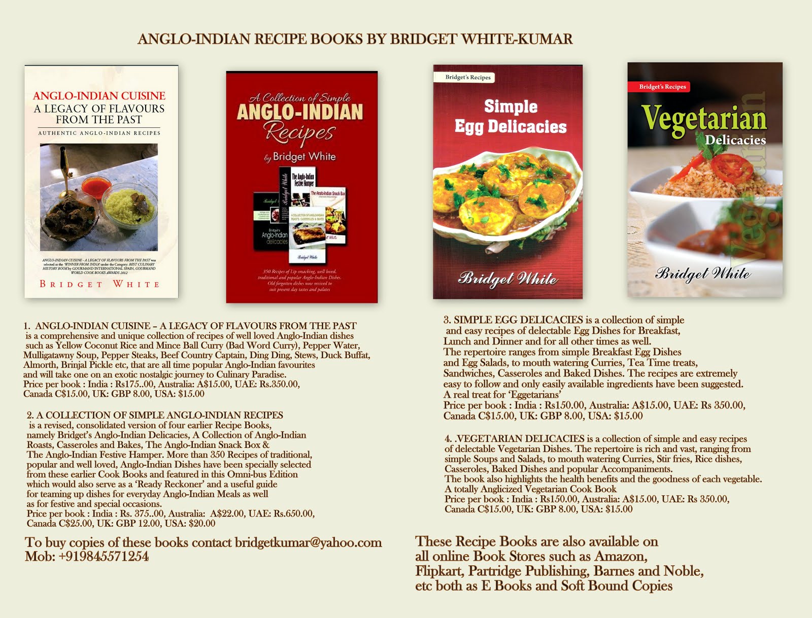 ANGLOINDIAN CUISINE By Bridget WhiteKumar ANGLOINDIAN RECIPE
