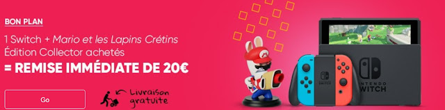 Promo Fnac sur console Nintendo Switch & jeu Mario + les Lapins Crétins