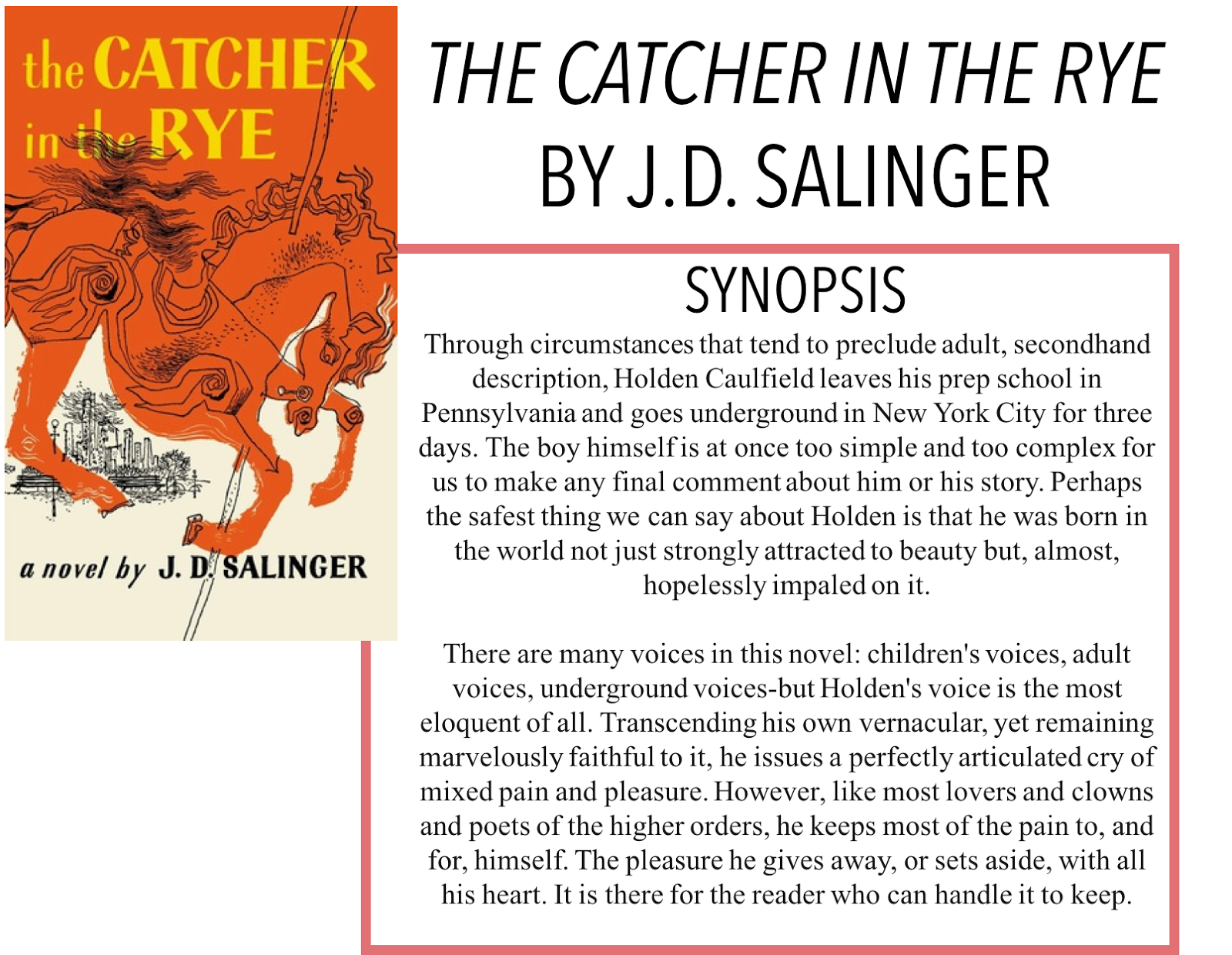 book report on catcher in the rye