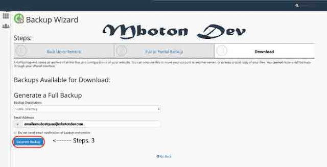step bakcup cpanel