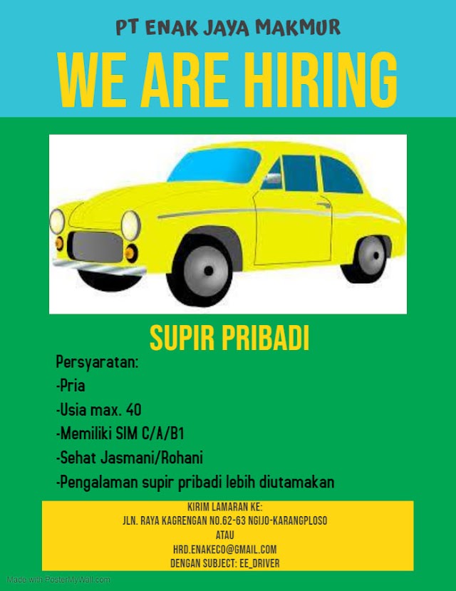 Lowongan Supir Pribadi Di Grand Wisata - Pekerjaan Cari Lowongan Driver