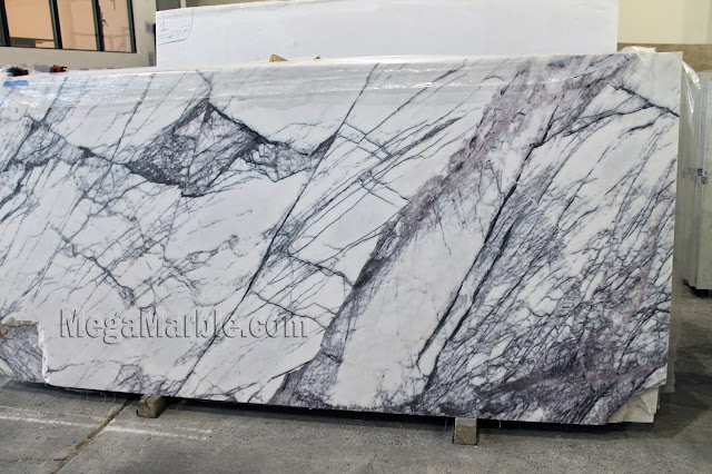 Polished White Milas Lilac Marble Slab