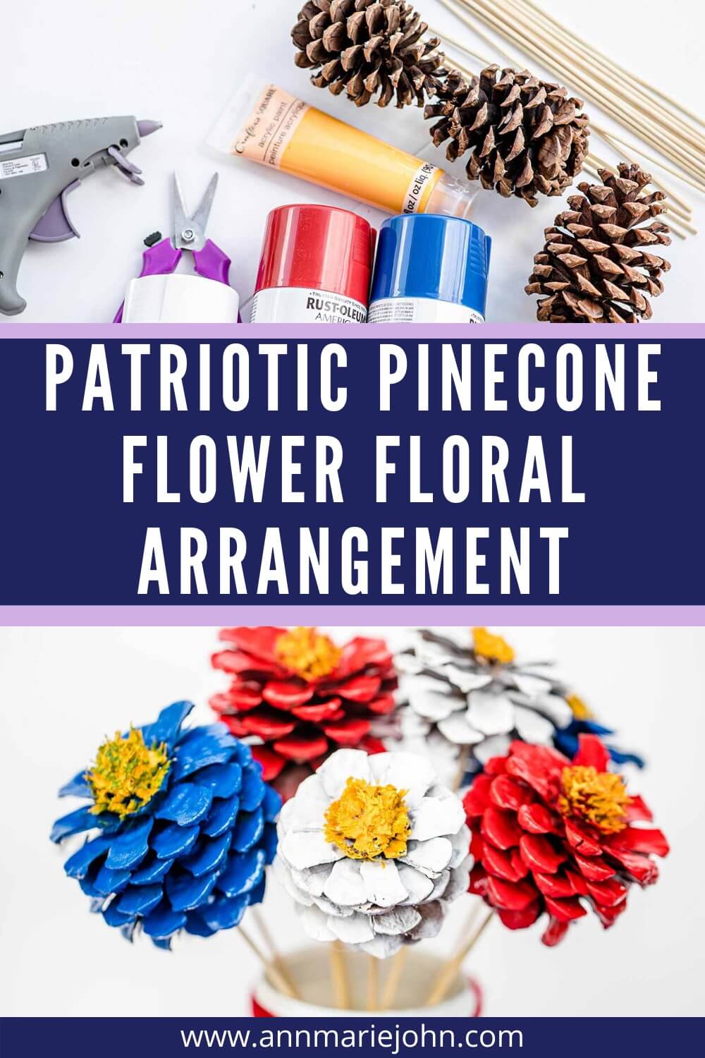 Patriotic Pinecone Flower Floral Arrangement