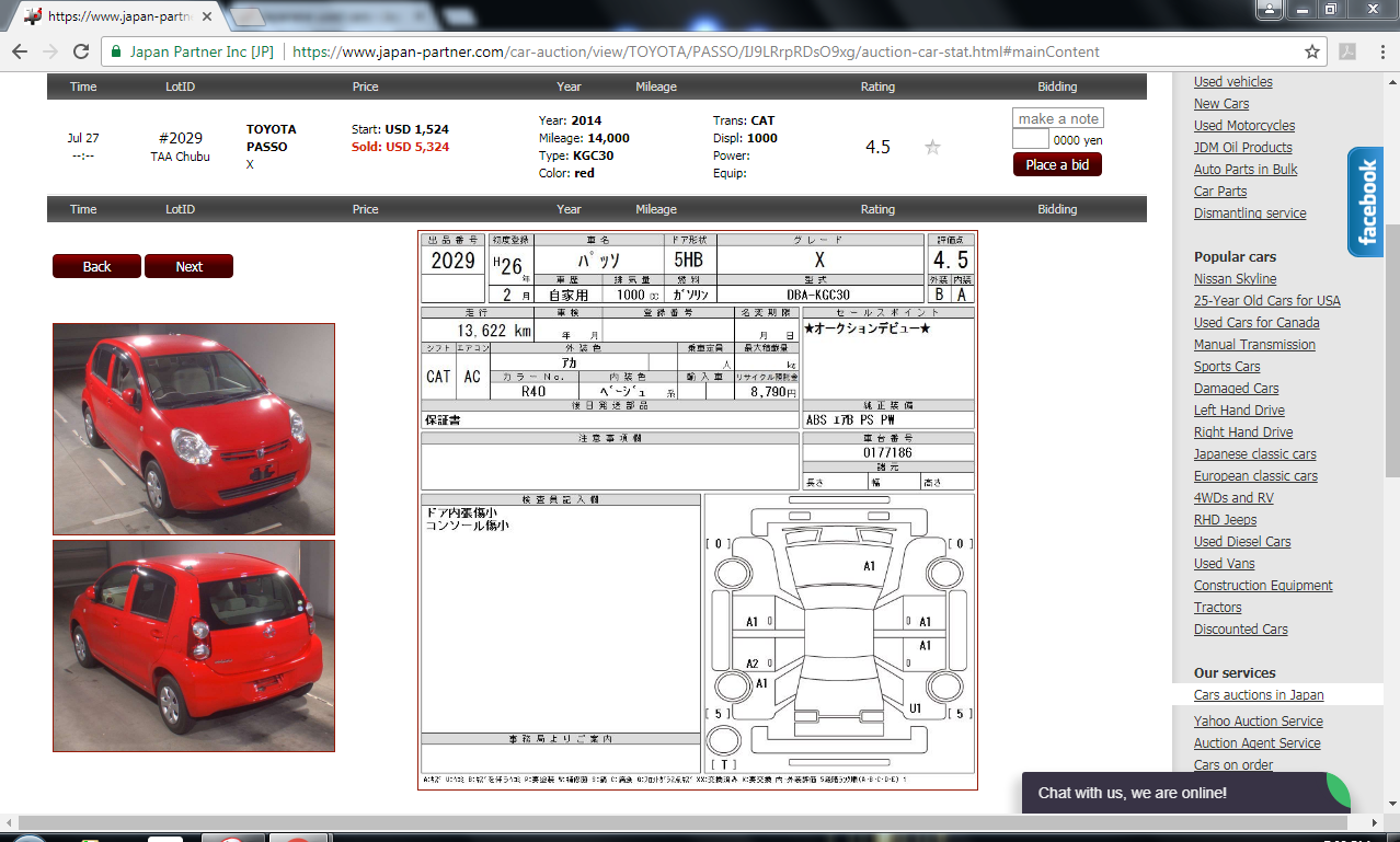 How to verify AUCTION SHEET of Japanese Cars
