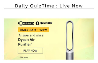 AMAZON TODAY QUIZ ANSWERS - 7th DECEMBER 2019 | TODAY PRIZE:Dyson Air Purifier