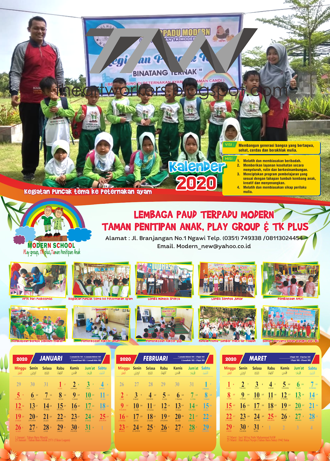 The Art Workers: Download Desain Kalender 2020 Untuk Paud, TK dan SD