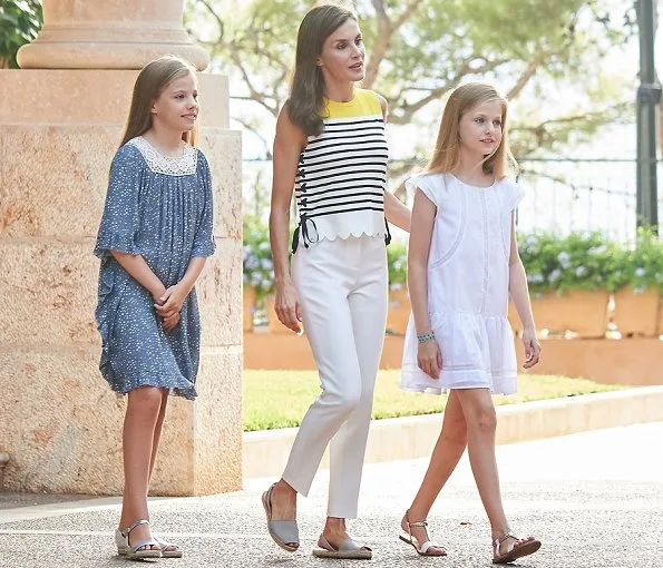 Queen Letizia wore MANGO Striped knit top