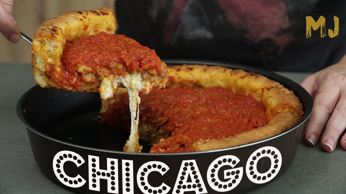 PIZZA ESTILO CHICAGO | DEEP DISH PIZZA - Las Recetas de MJ