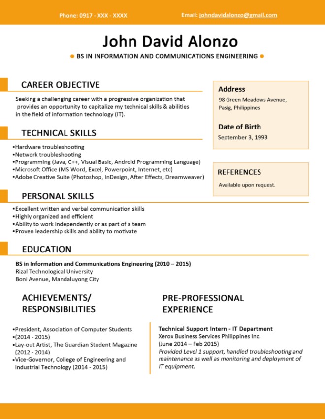 Contoh Cv Smk Administrasi Perkantoran