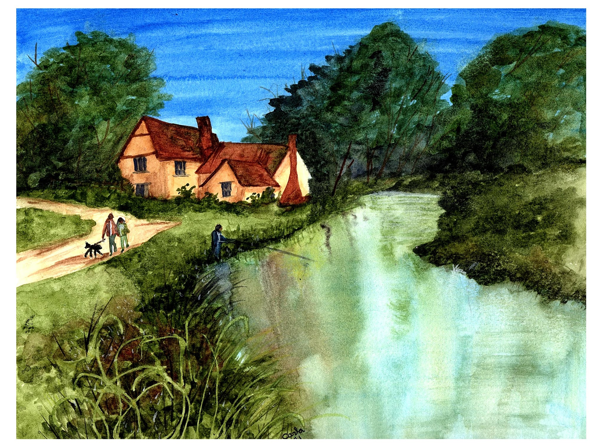 Carla's Cards: Willy Lott's Cottage a Watercolor Painting