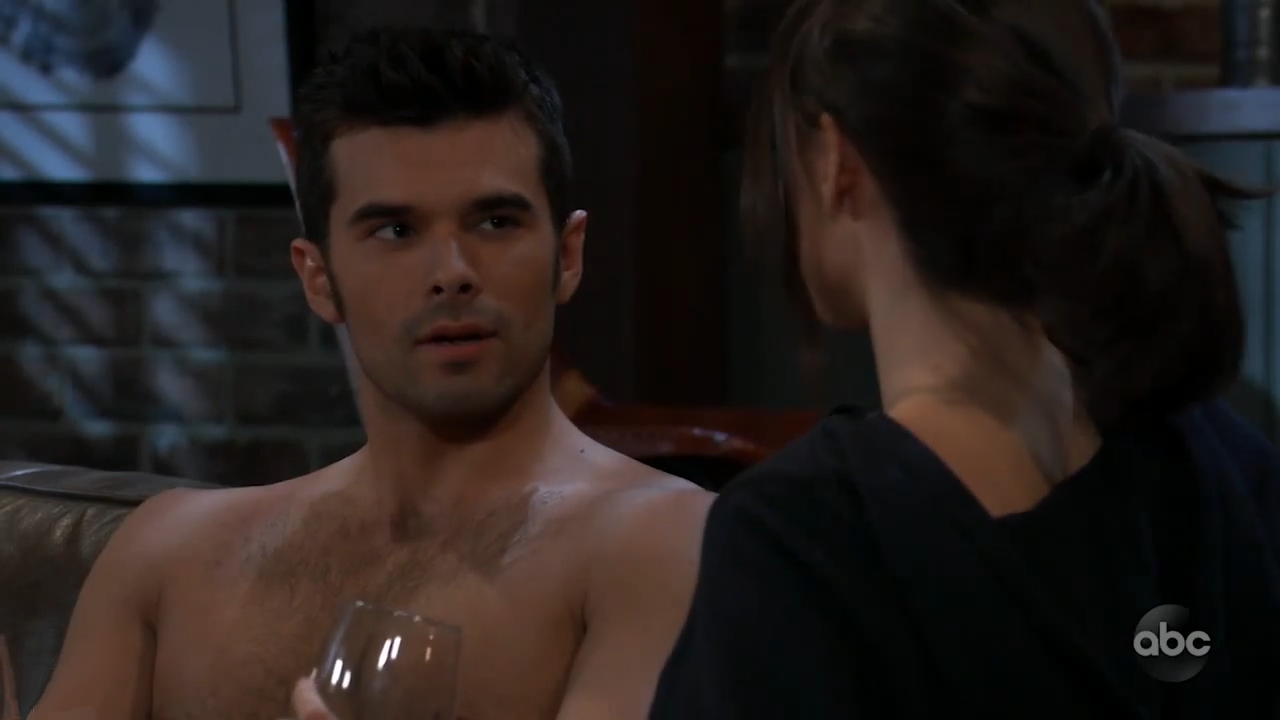 The General Hospital hunk was shirtless for his first scene of the February...