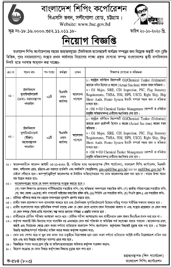 bsc job Circular