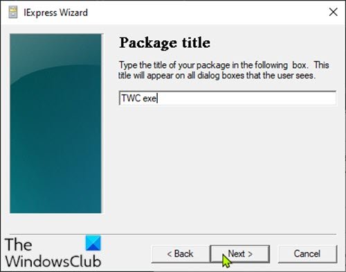 Convertir le script PowerShell en EXE avec IExpress-3