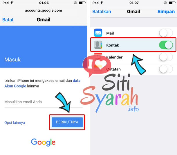 memindahkan kontak android ke iphone baru