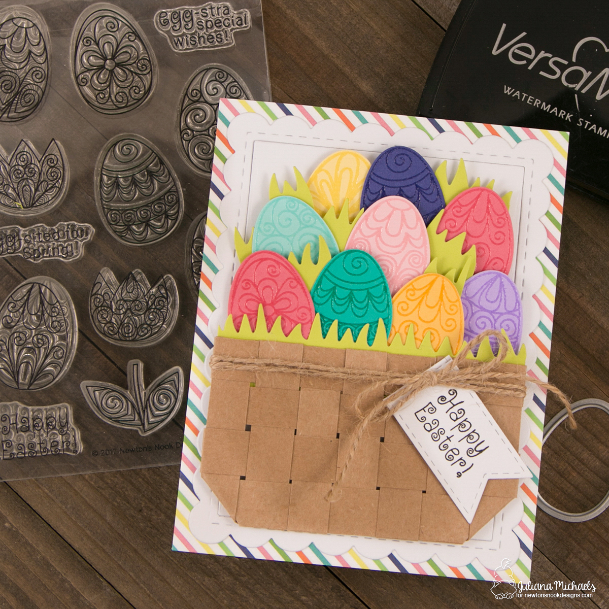 Happy Easter Basket Card Newton's Nook Designs 17turtles Juliana