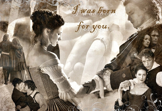 Claire and Jamie Outlander Art I was born for you.