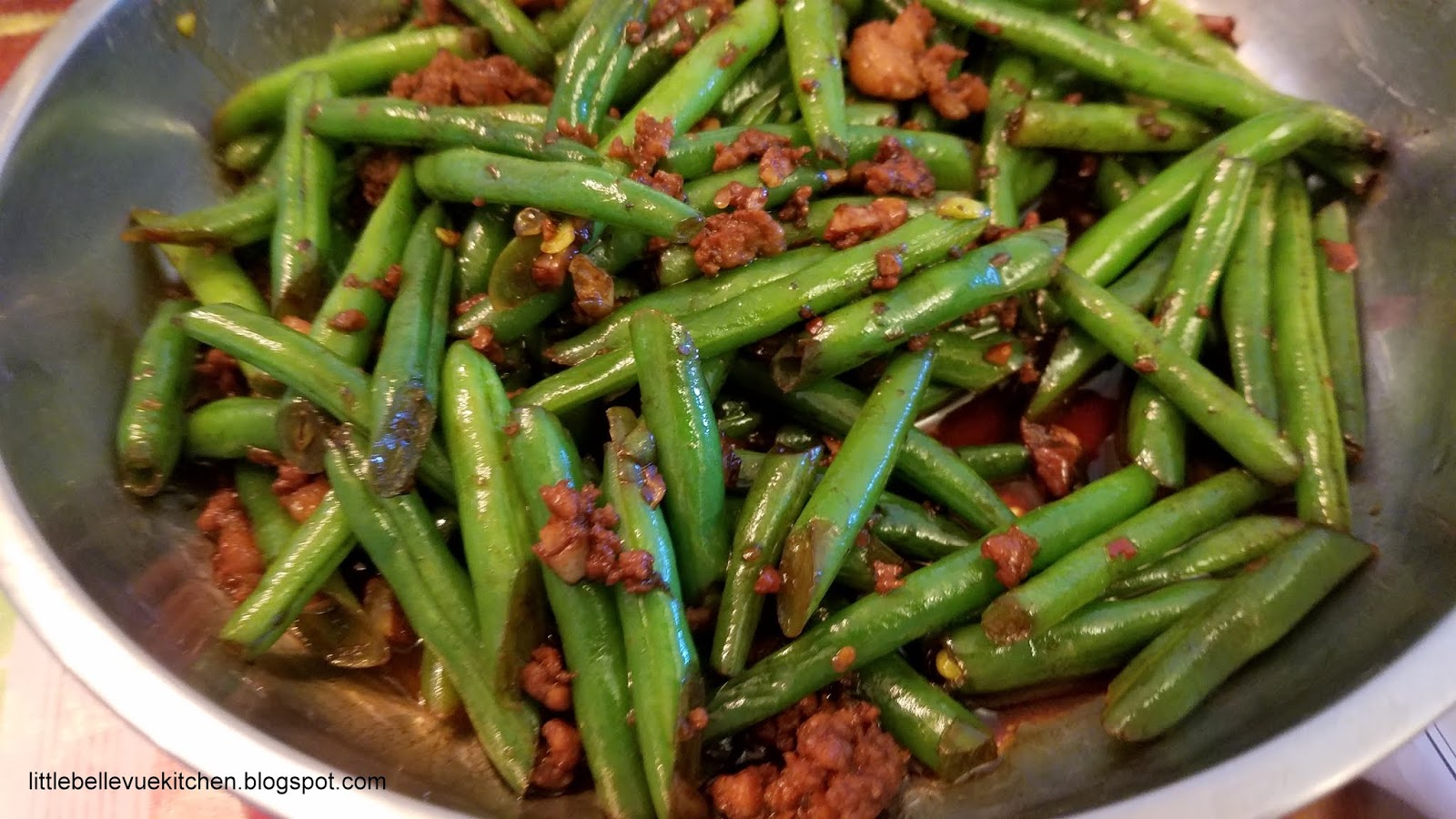 Little Bellevue Kitchen Stir Fried Green Bean with Minced Meat and Sambal