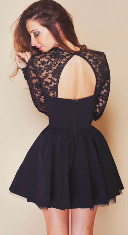Women's fashion | Open back lace navy dress | Just a Pretty Style