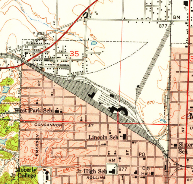 Towns and Nature Moberly, MO Wabash Railyard, Coaling Tower and