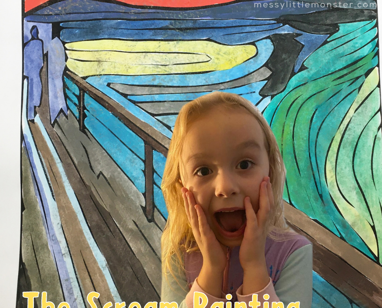 Edvard Munch The Scream Painting for Kids - printable included! - Messy
