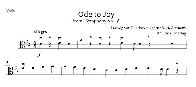 Ode to Joy beginning orchestra arrangement sheet music