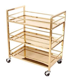 Minimalist Golden Kitchen Trolley / Cart