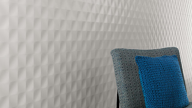 Tile design on wall with flexible patterns surfaces