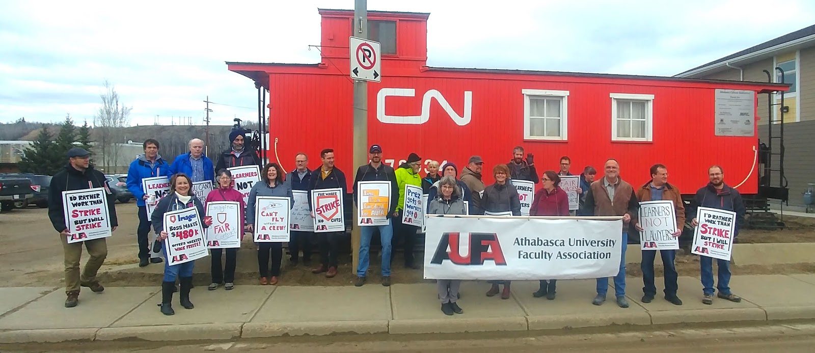 Labour & Employment in Alberta AUFA Info Picket in Athabasca
