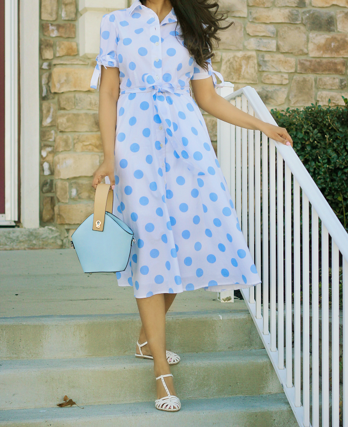 StyleDelights Lookbook Polka Dot Shirt Dress With Sleeve Ties And