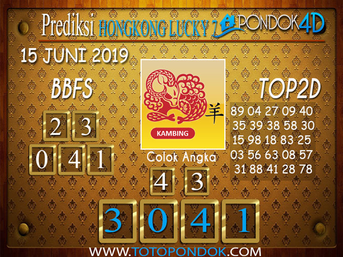 Prediksi Togel HONGKONG LUCKY 7 PONDOK4D 15 JUNI 2019