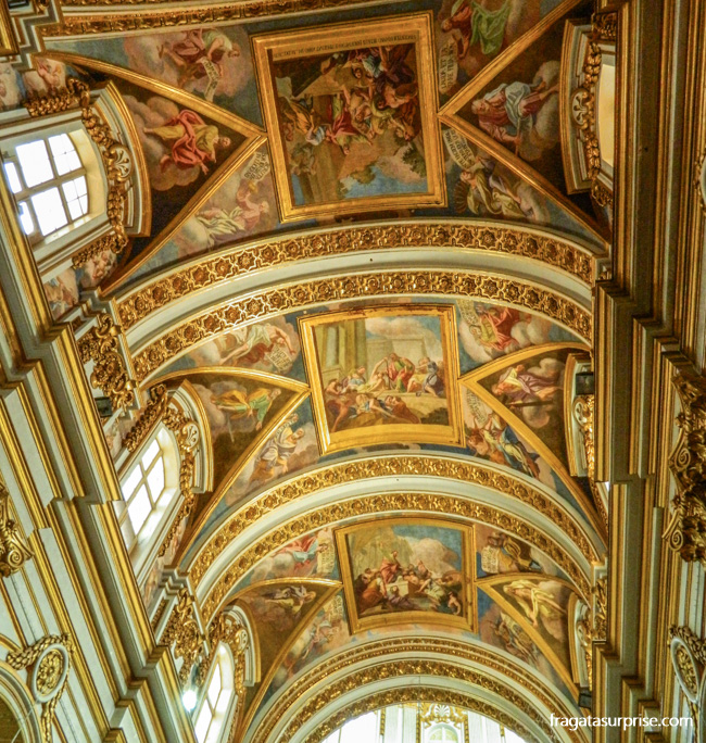 decoração do teto da Catedral de São Paulo, em Mdina, Malta