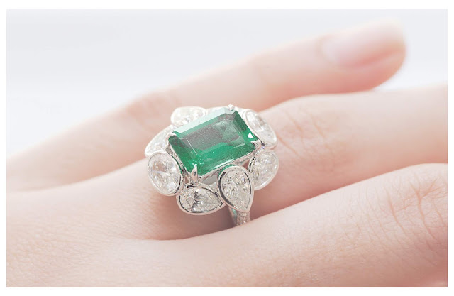 The Square Emerald & Diamond Three Stone Ring [2-158] - $159,500 :  Birkbecks Jewellers, Bespoke Gold Coast Jewellers