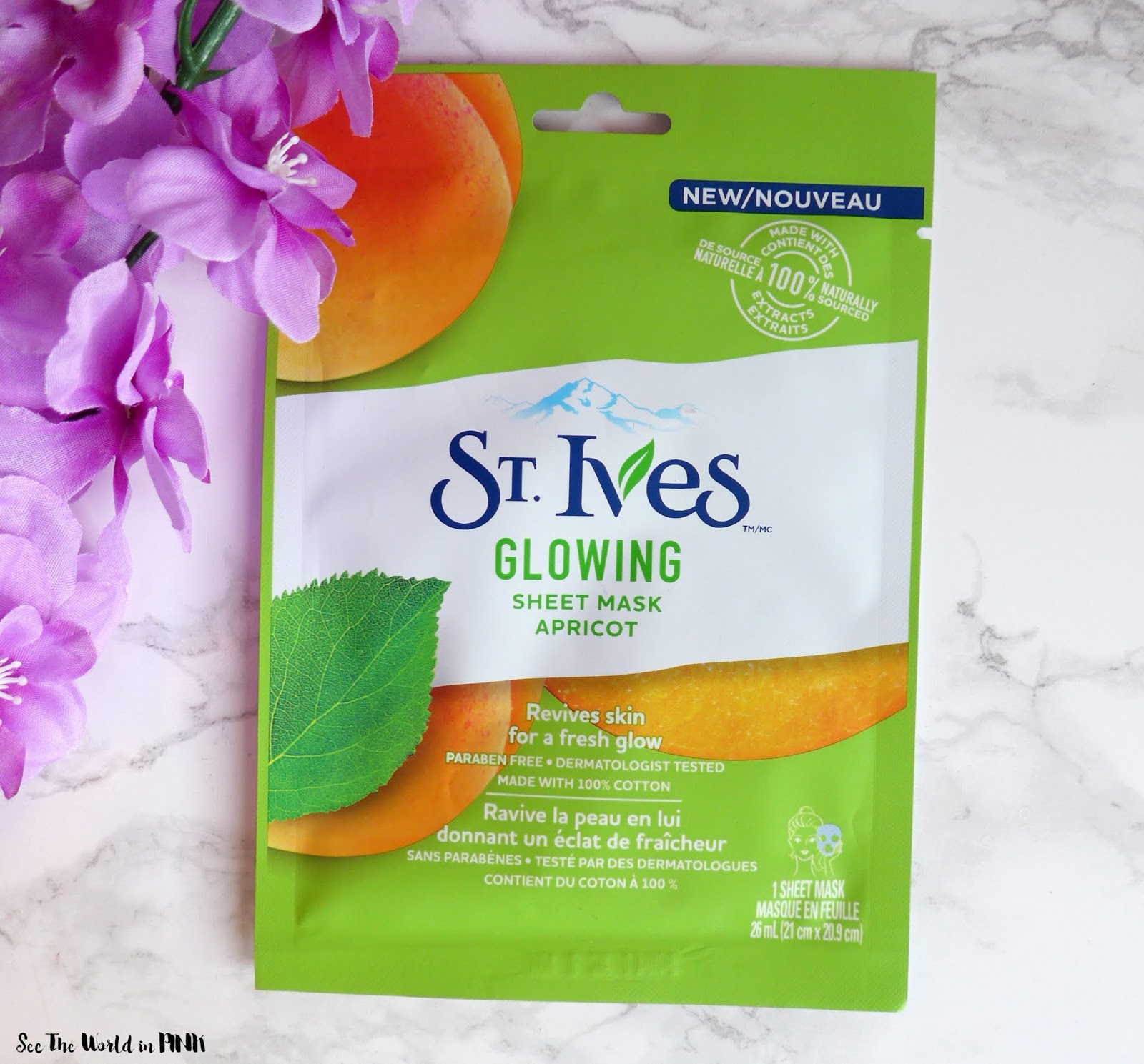 Skincare Sunday St. Ives Revitalizing Acai & Glow Apricot Sheet Masks See the World in PINK