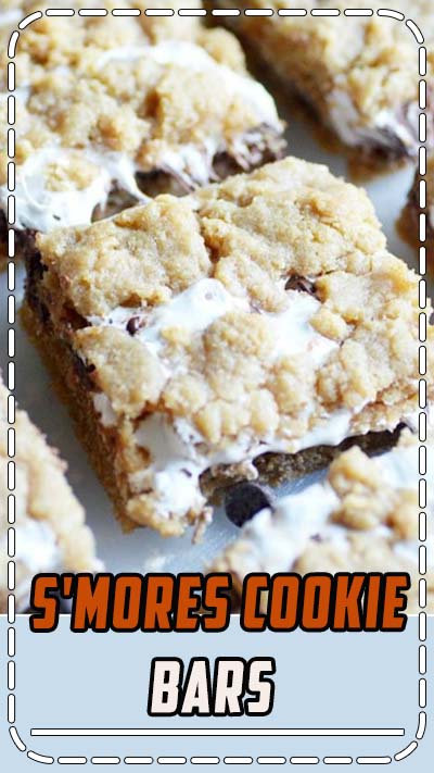 S'mores Cookie Bars: Soft, chewy, and slightly crunchy graham cracker cookie bars with a marshmallow swirl and semi-sweet chocolate chips. ~ Something Swanky