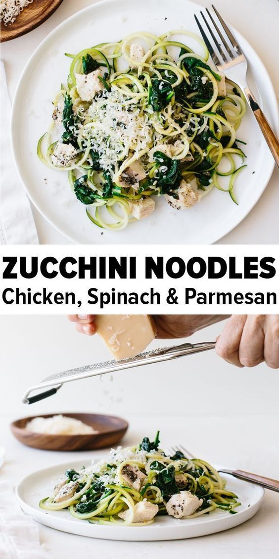 Zucchini Noodles with Chicken, Spinach and Parmesan Recipe 22